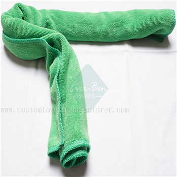 China Bulk OEM quick dry hair wrap super absorbent towel factory Barber Shop Custom Green Microfibre Hair Drying Towels Wrap Cap Producer